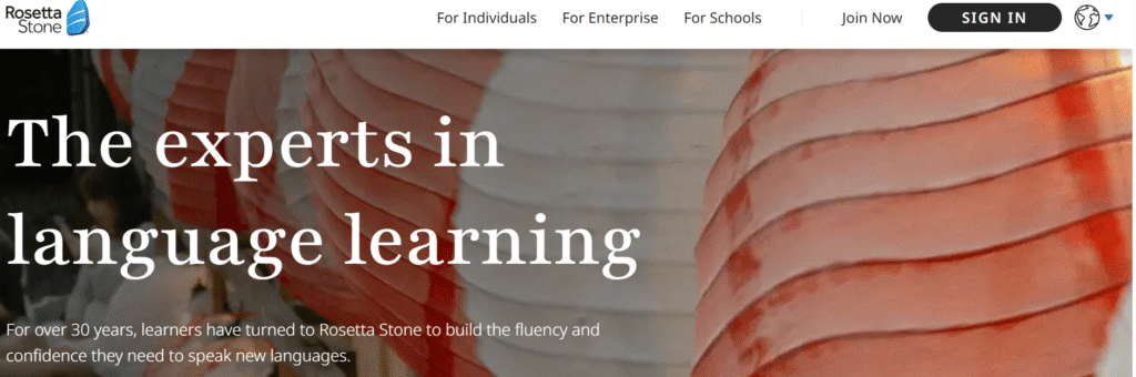 Rosettastone home page