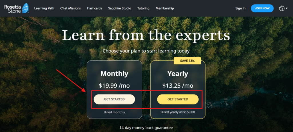 Rossetta Stone Pricing Plans